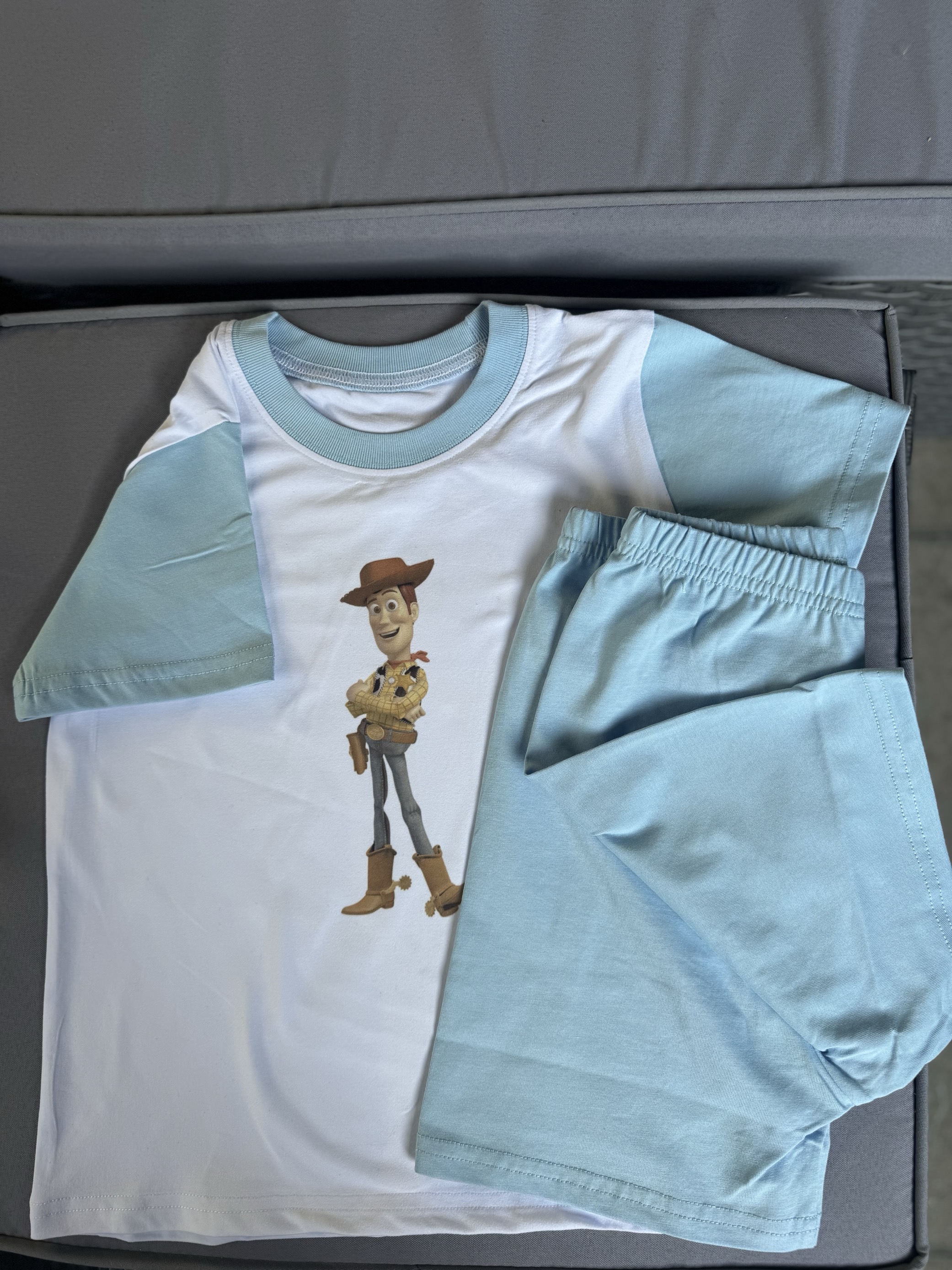 Personalised kids shorts and t-shirt PJ's